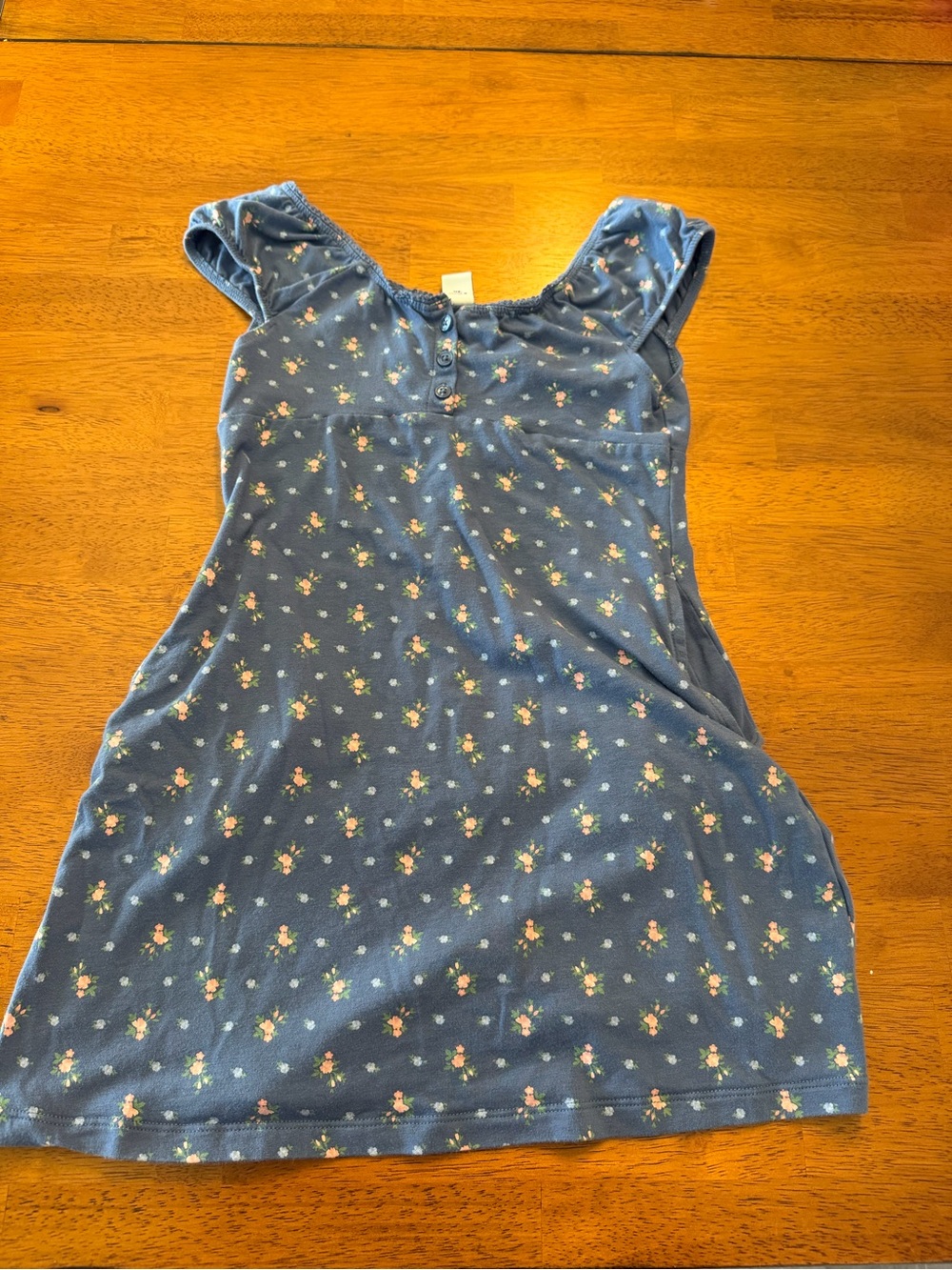 Small (6/ 7) Old Navy Blue Ditzy Floral Cap sleeved dress